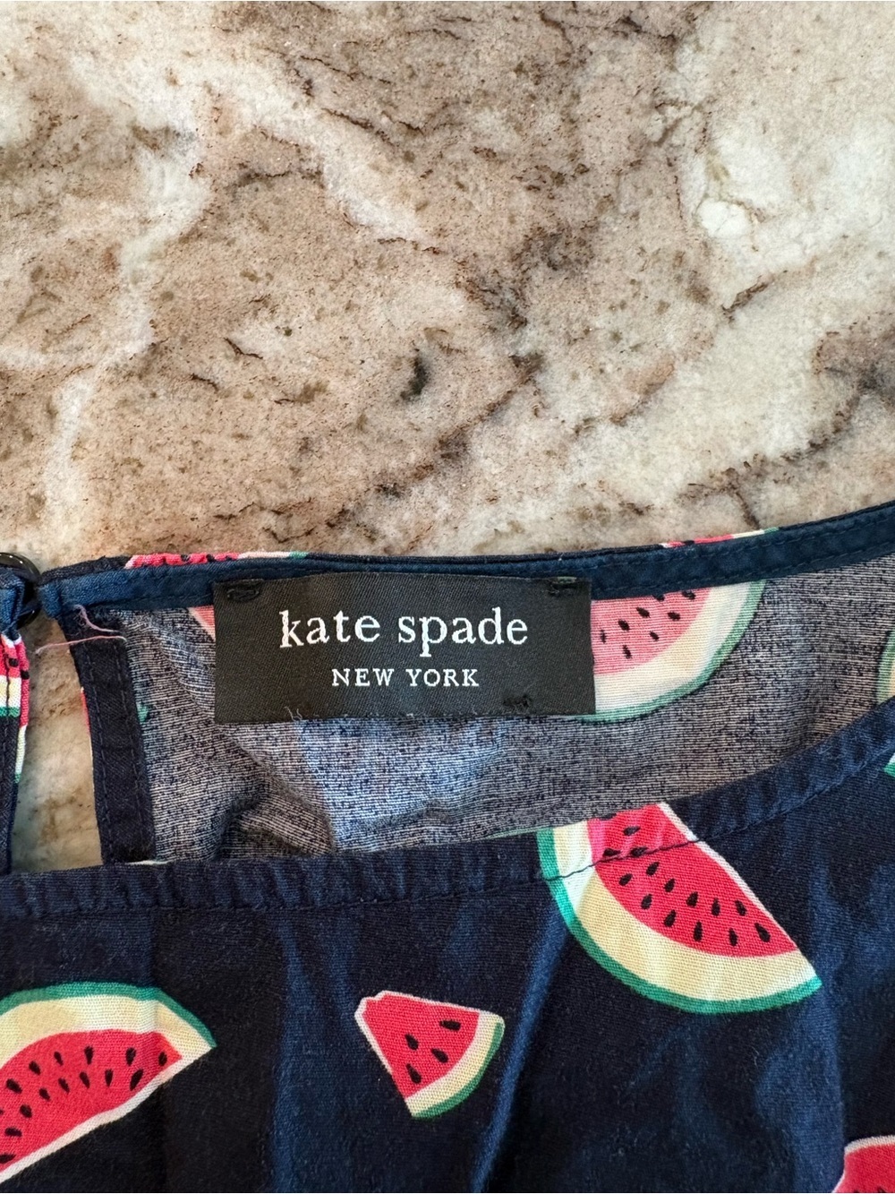 Kate Spade Watermelon Party Dress Knee Length Boat Neck Smocked Waist XL - Picture 8 of 10